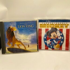 Disney's The Lion King And Mickey Mouse Yankee Doodle CD's Music Bundle.